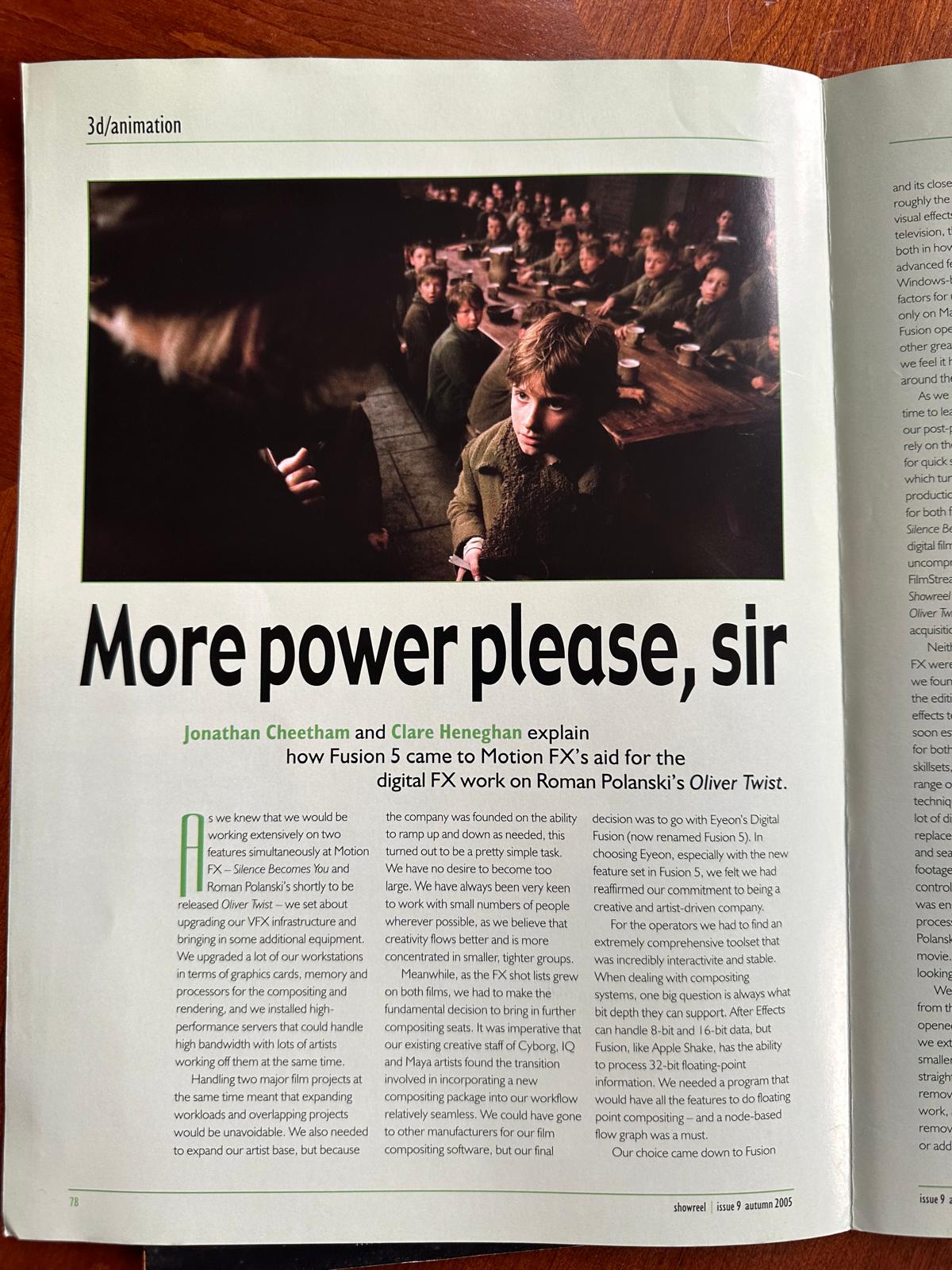 Motion FX More Power Please Sir article